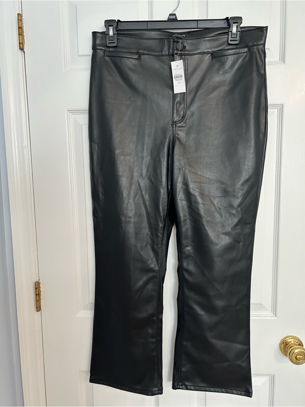 Ann Taylor NWT Black Faux Leather Pants Size 14
